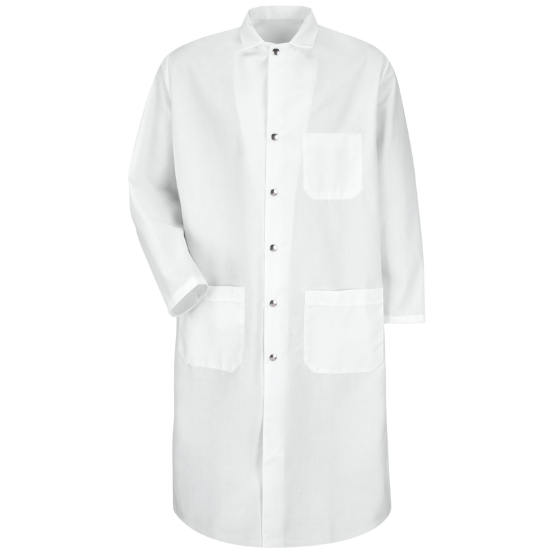 Snap-Front Spun Polyester Butcher Coat