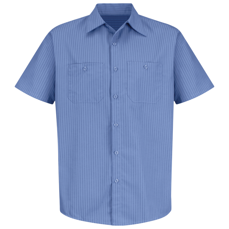 Men's Short Sleeve Industrial Stripe Work Shirt