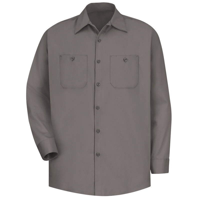 Men's Long Sleeve Wrinkle-Resistant Cotton Work Shirt