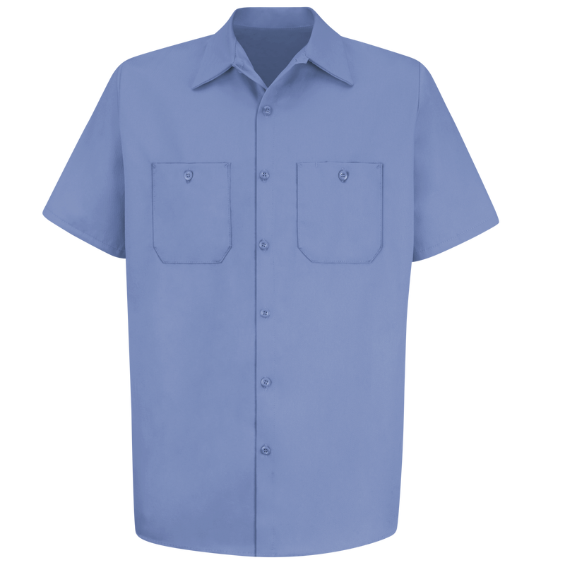 Men's Short Sleeve Wrinkle-Resistant Cotton Work Shirt