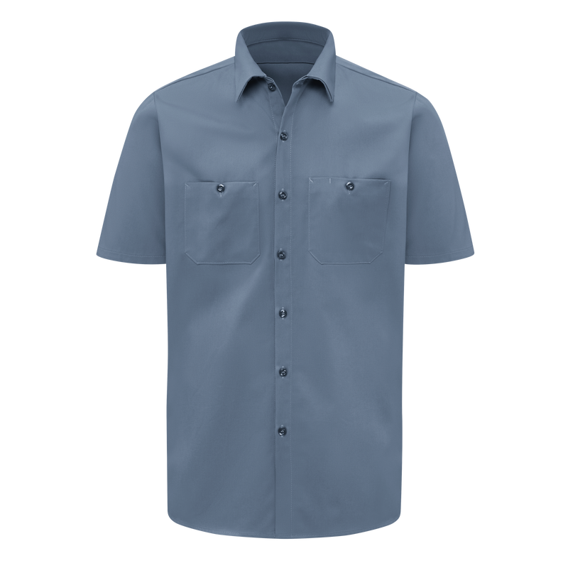 Men's Short Sleeve Wrinkle-Resistant Cotton Work Shirt