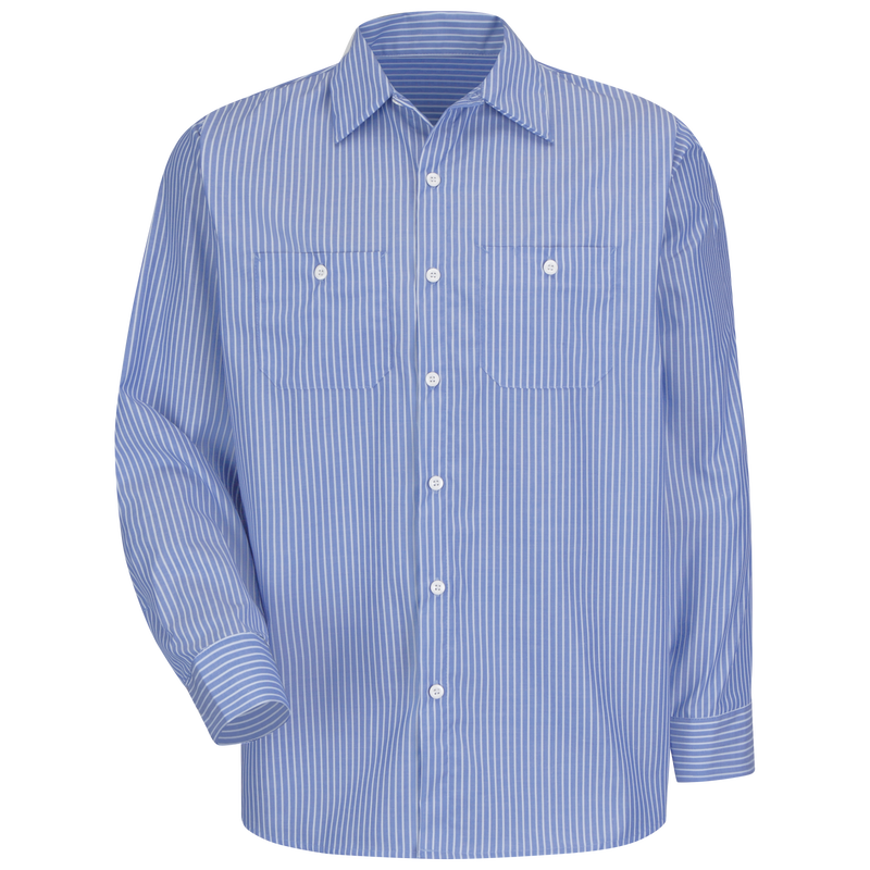 Men's Long Sleeve Industrial Striped Work Shirt