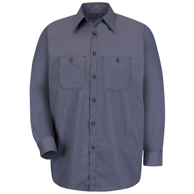 Men's Long Sleeve Microcheck Uniform Shirt